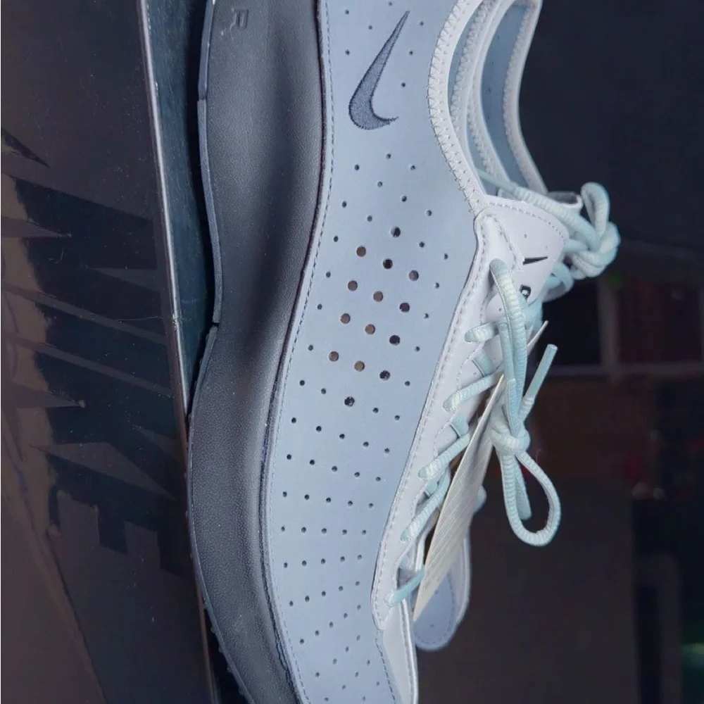 Nike Light Blue and Black Low-Top Perforated Sneaker